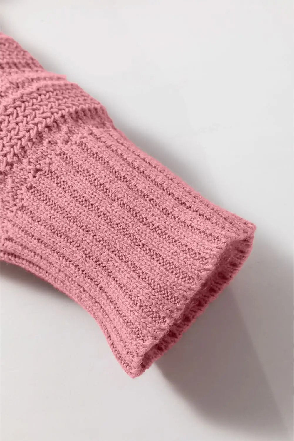 Peach blossom knit hoodie with raglan sleeves - Love Salve